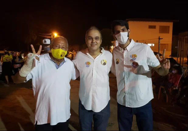 Dr. Pessoa ao lado de Firmino Paulo e Roncalli Filho